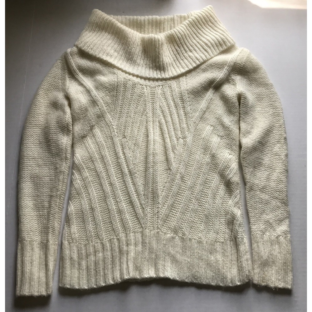ANA A New Approach Ivory Cowl Neck Pullover Sweater Sz S A207